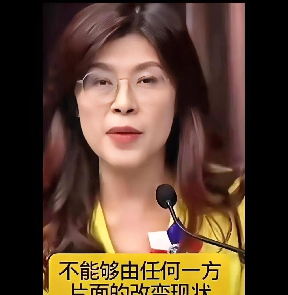 郑丽文说
   “和平最重要，但也不能由任何一方片面地改变现状”，这话的重点在于