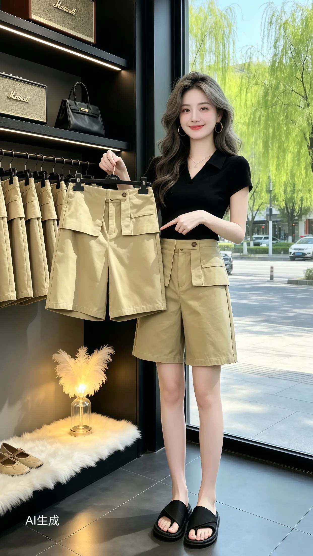 显瘦工装短裤 适合小个子女生的短裤 时尚百搭高腰短裤 夏季穿搭 穿出自己的风格