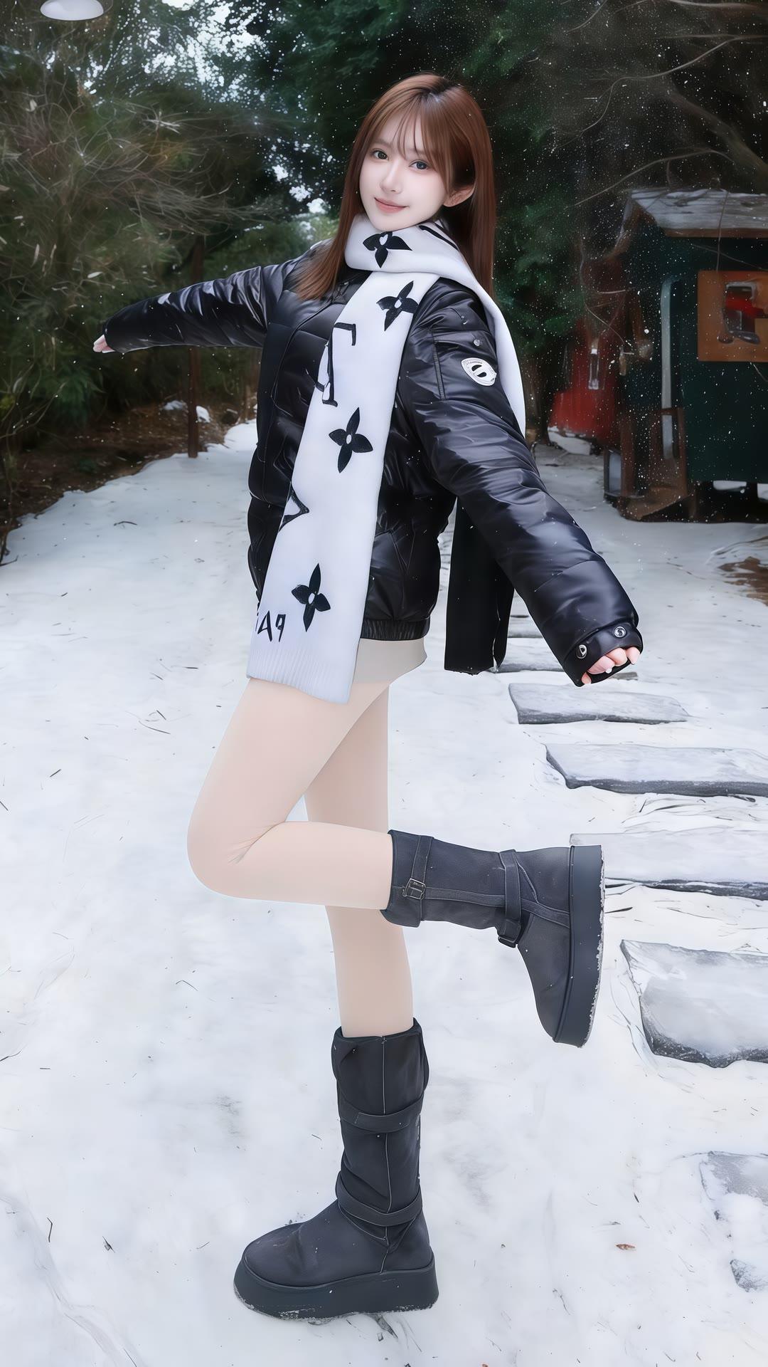 什么样的穿搭可以成为气质女神? 冬日雪景中，时尚女孩穿搭指南🌨️👗👢