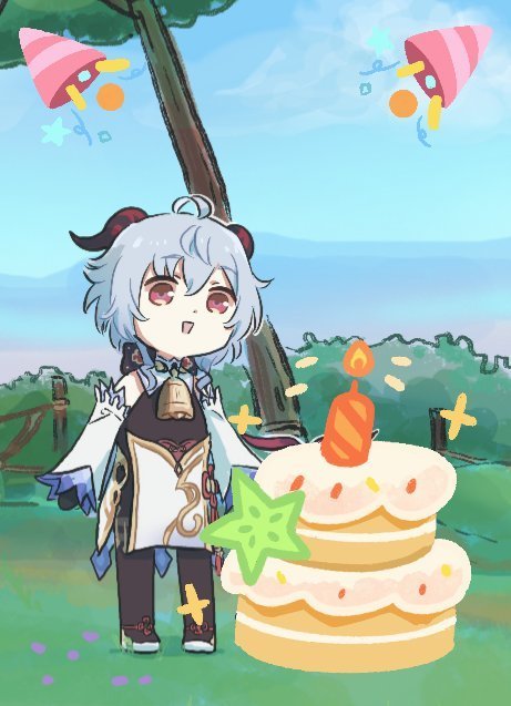 原神[超话]  甘雨生日快乐哇！画师:心脏弱真君 