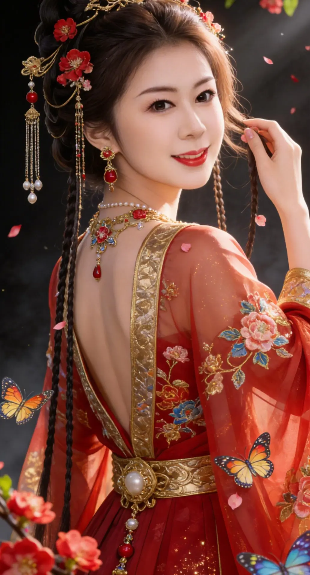 AI古风红梅少女 随变ai随便玩