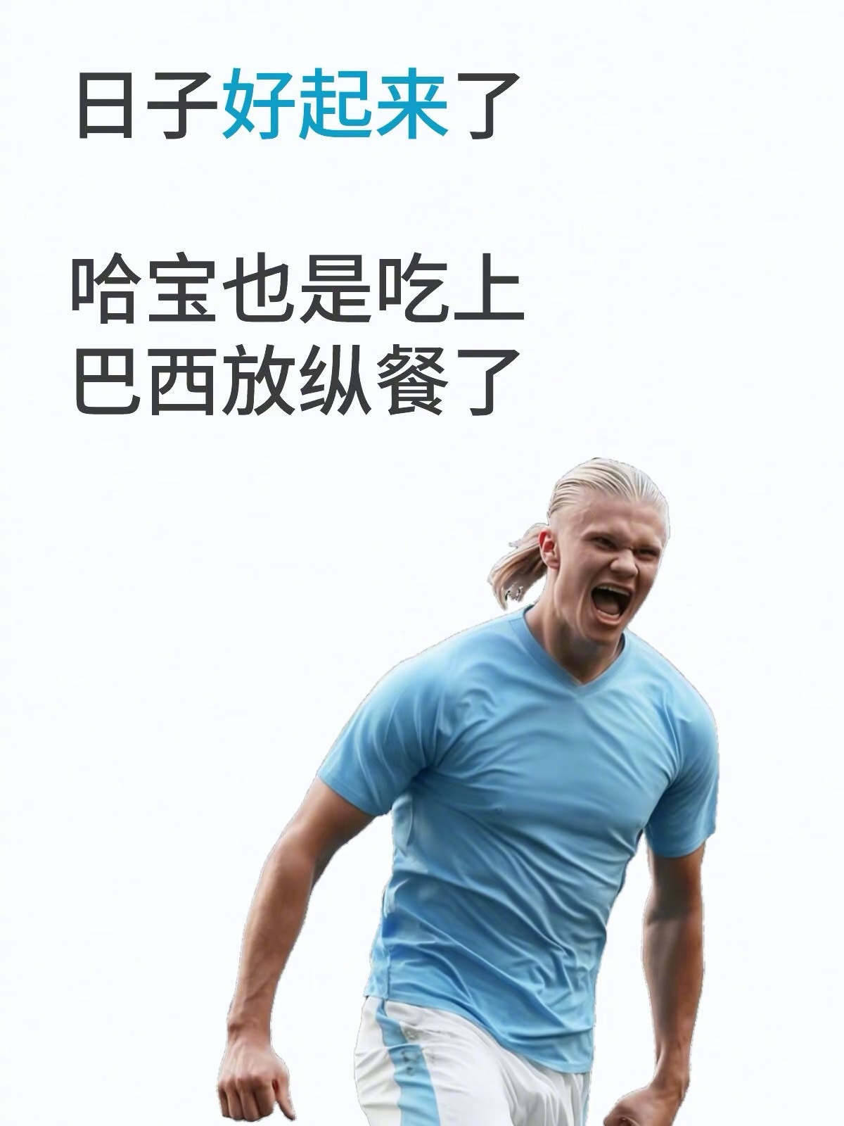报！哈兰德吃上巴西放纵餐了！哈兰德必吃榜再+1巴西烤肉给我炫炫炫炫炫！完全就是一