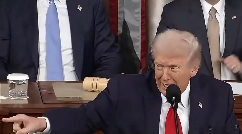 在重申“美国政府的首要职责是保护本国公民，而非非法移民”时要求大家站起来以示支持