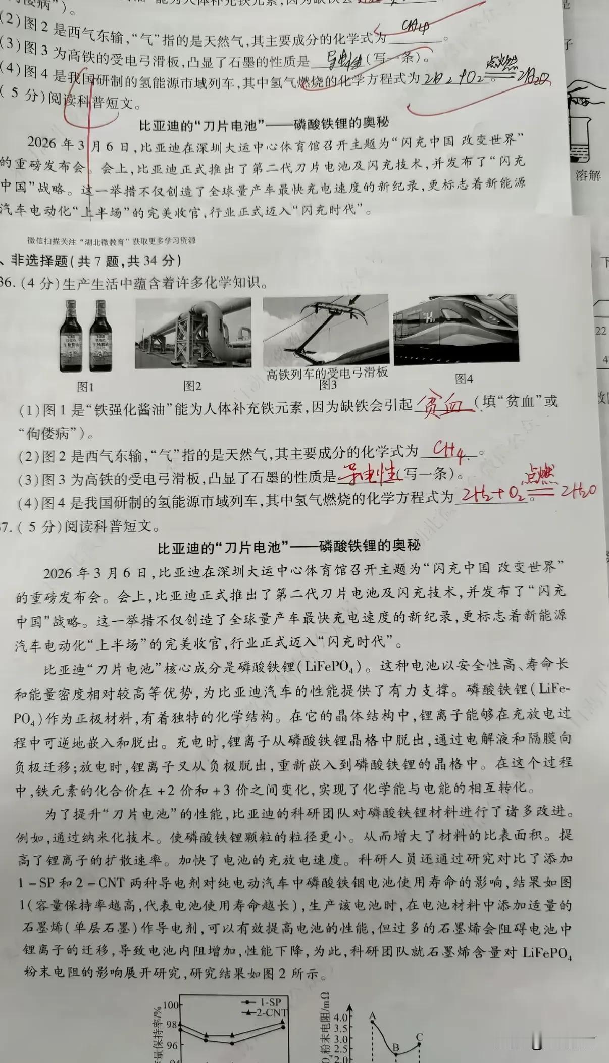 比亚迪二代刀片电池，选进了初中化学试卷[允悲]

看过了科普，你们能看懂吗？