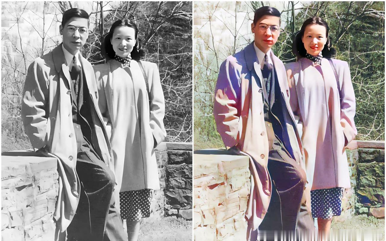 郭永怀与妻子李佩的珍贵合影，
1956年，两人毅然决然放弃在美国康奈尔大学优渥的