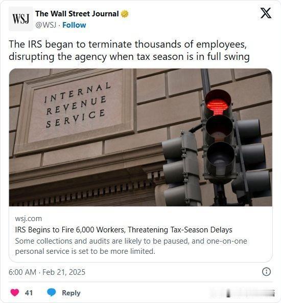 双语简讯：The IRS began to terminate thousand