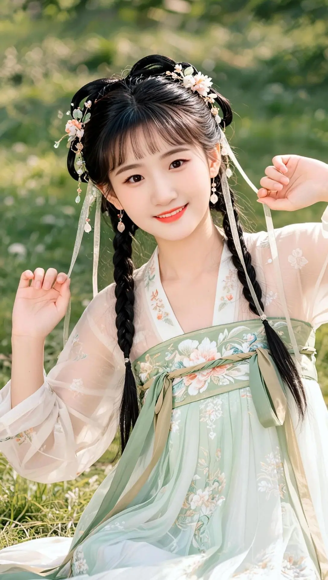 AI双辫汉服照 随变ai随便玩