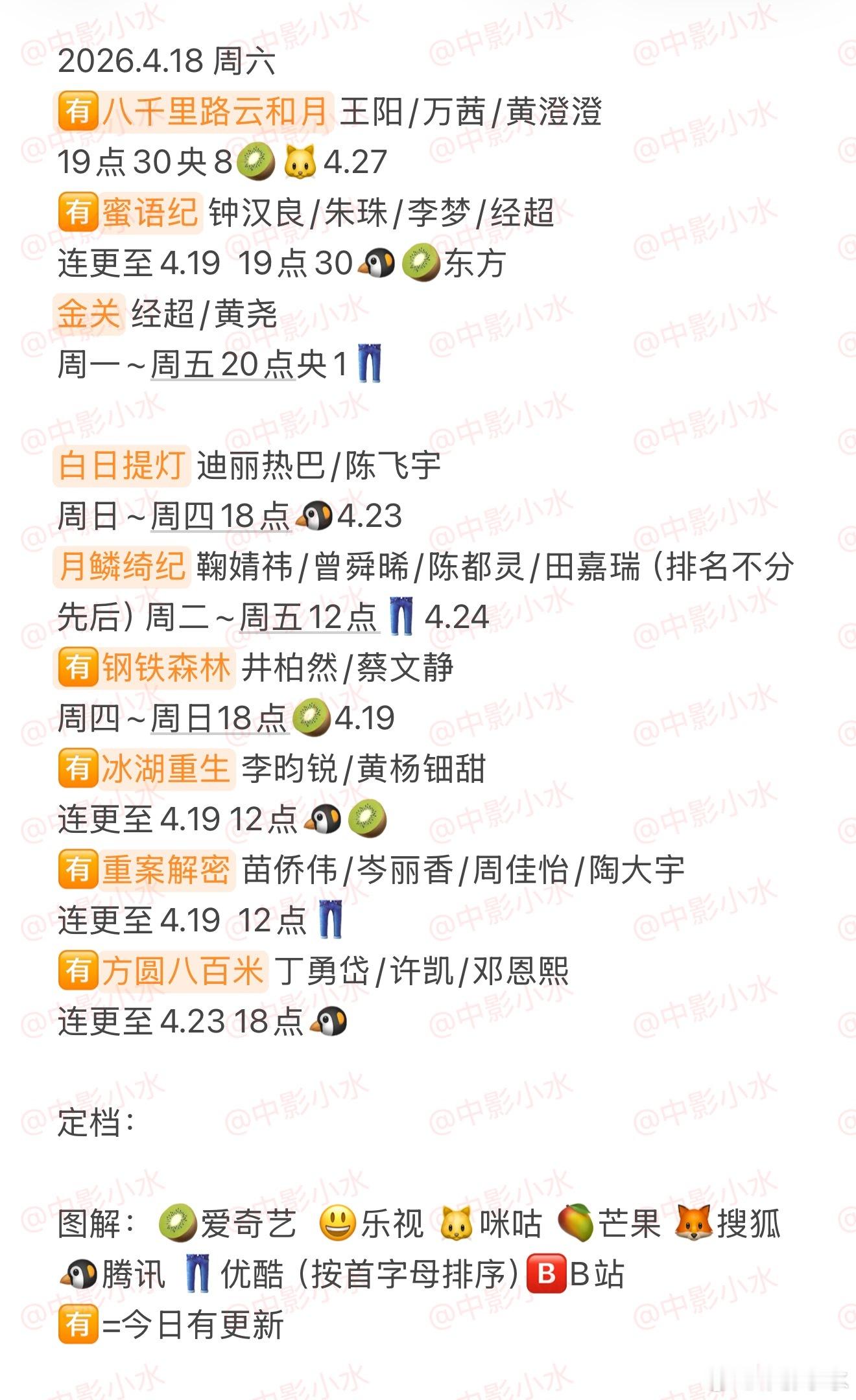 拯救剧荒 4月18日，今晚看点啥？？图1 追剧日历 图2 综艺日历  图3  已