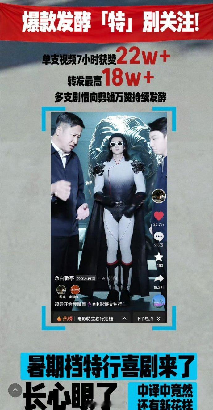 白敬亭电影《特立独行》定档热度战报👍 