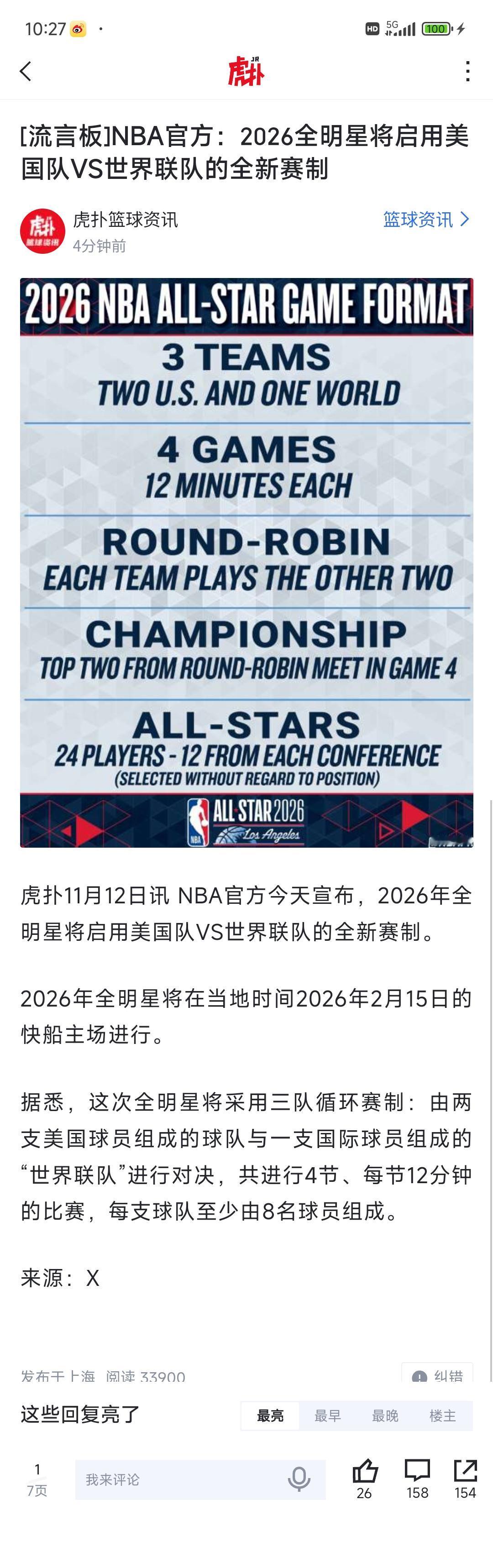 美国篮球落魄了，全明星赛变成美国VS世界。

以前世界上最好的篮球运动员只有美国