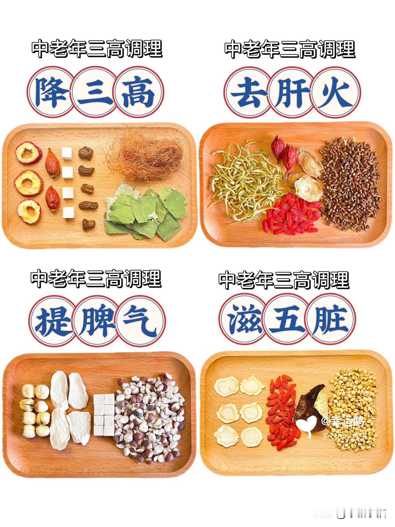 50+中老年人往往会有三高的症状
也让子女们跟着困扰
今今天分享4款呢宝藏养生茶