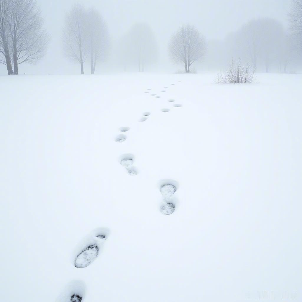 雪地上的小脚印，仿佛在诉说着一个温暖的故事❄️🌟。冬日的宁静，让人心生暖意！ 