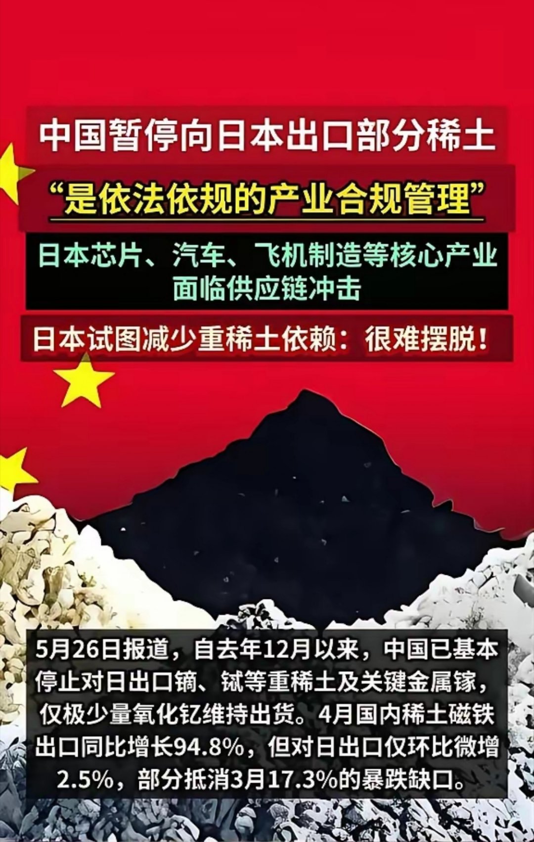 中国暂停向日本出口重稀土 