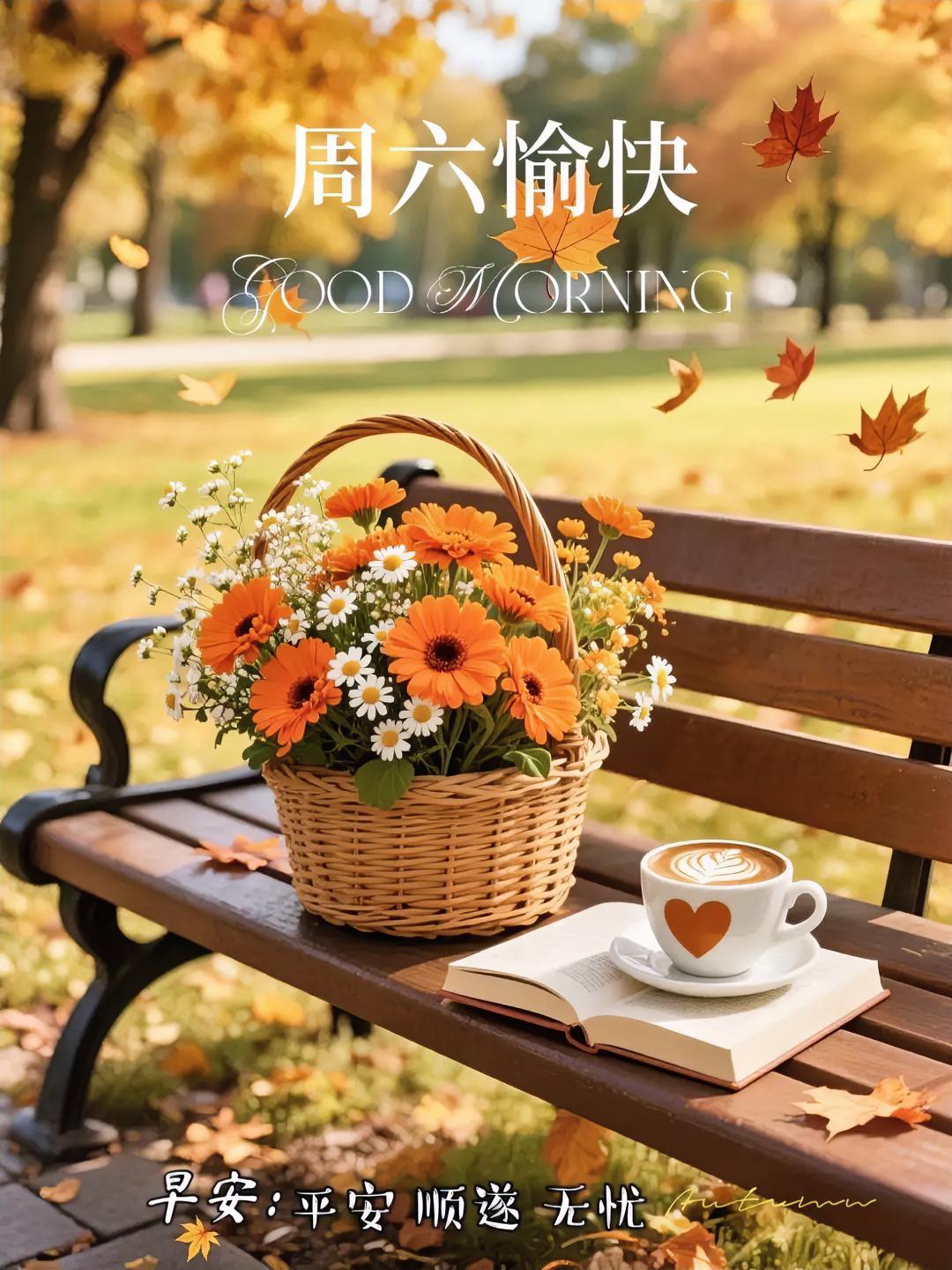 夏日晨光下，花篮咖啡伴书香，周末时光慢下来，愿你平安顺遂无忧。
今日打卡早安心语