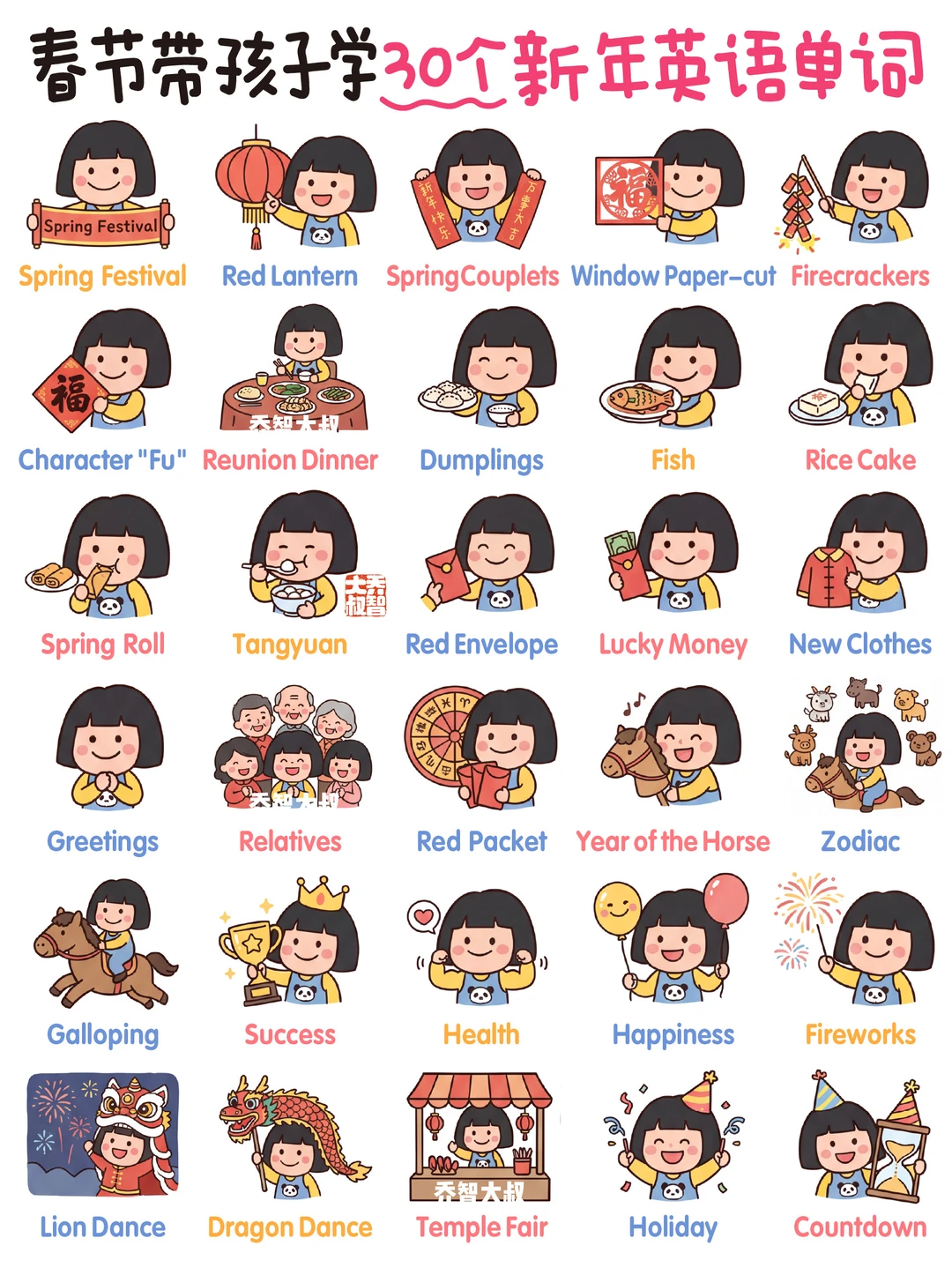 过年带娃学单词 别再盯着课本死记硬背啦！ ❌ 	 大叔一直觉得 生活就...