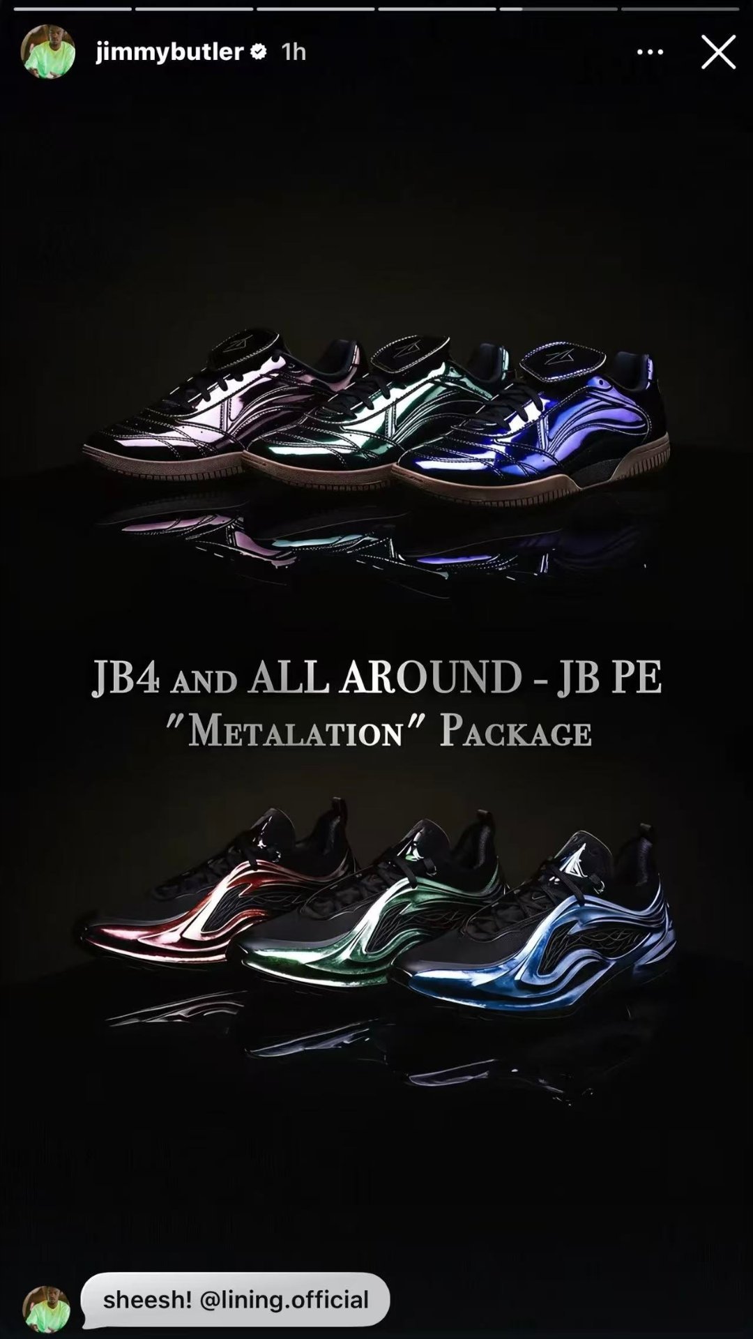 巴特勒Ins发布了他此前穿着过的足球休闲鞋，并公布名为All Around，晒出