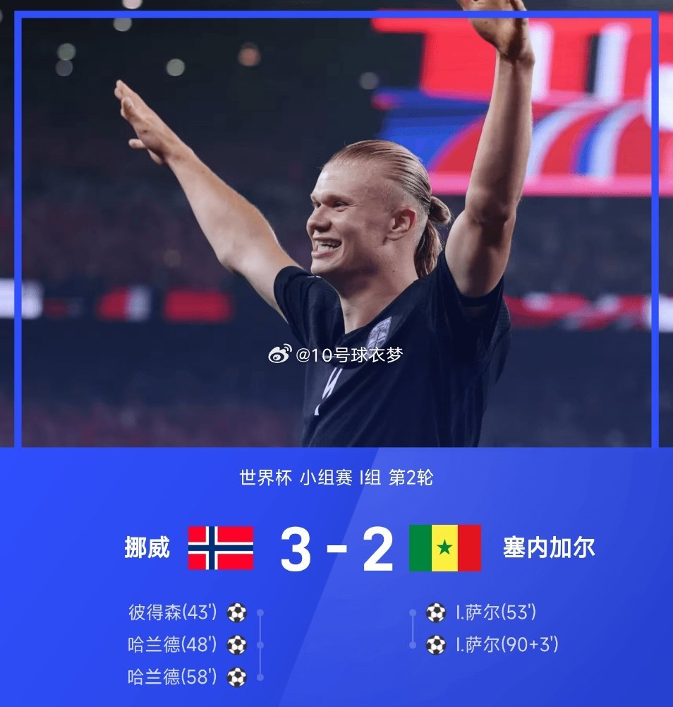 06月23日讯 美加墨世界杯小组赛I组第2轮，挪威3-1战胜塞内加尔。全场比赛，