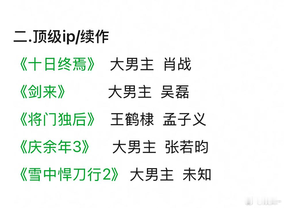 🥝有啥牛的存货吗？感觉唐诡可以算一个稳定的续作IP 