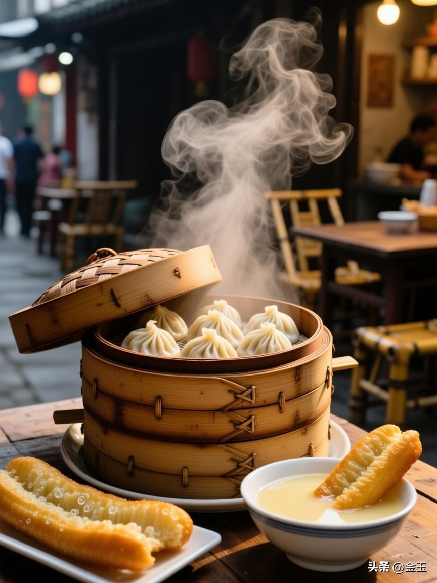 分享你的每日早餐楼下早餐店的小笼包永远是那个味道，一笼下肚，浑身都热乎了。豆浆泡