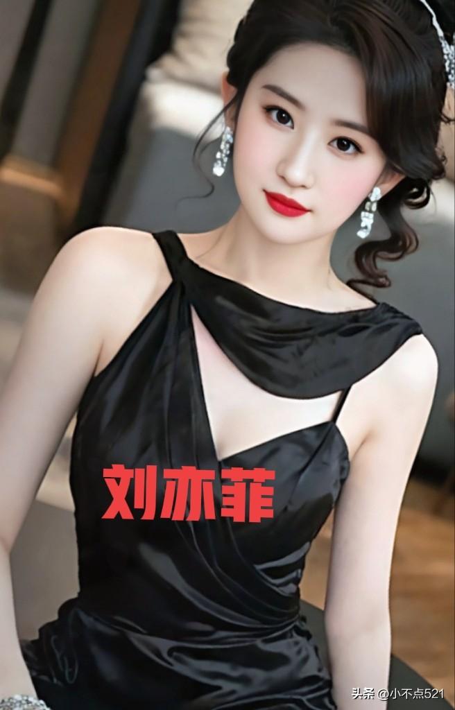 刘亦菲这造型也太美了！[比心]黑色抹胸裙，棕色长发在灯光下闪得我移不开眼，卷发温