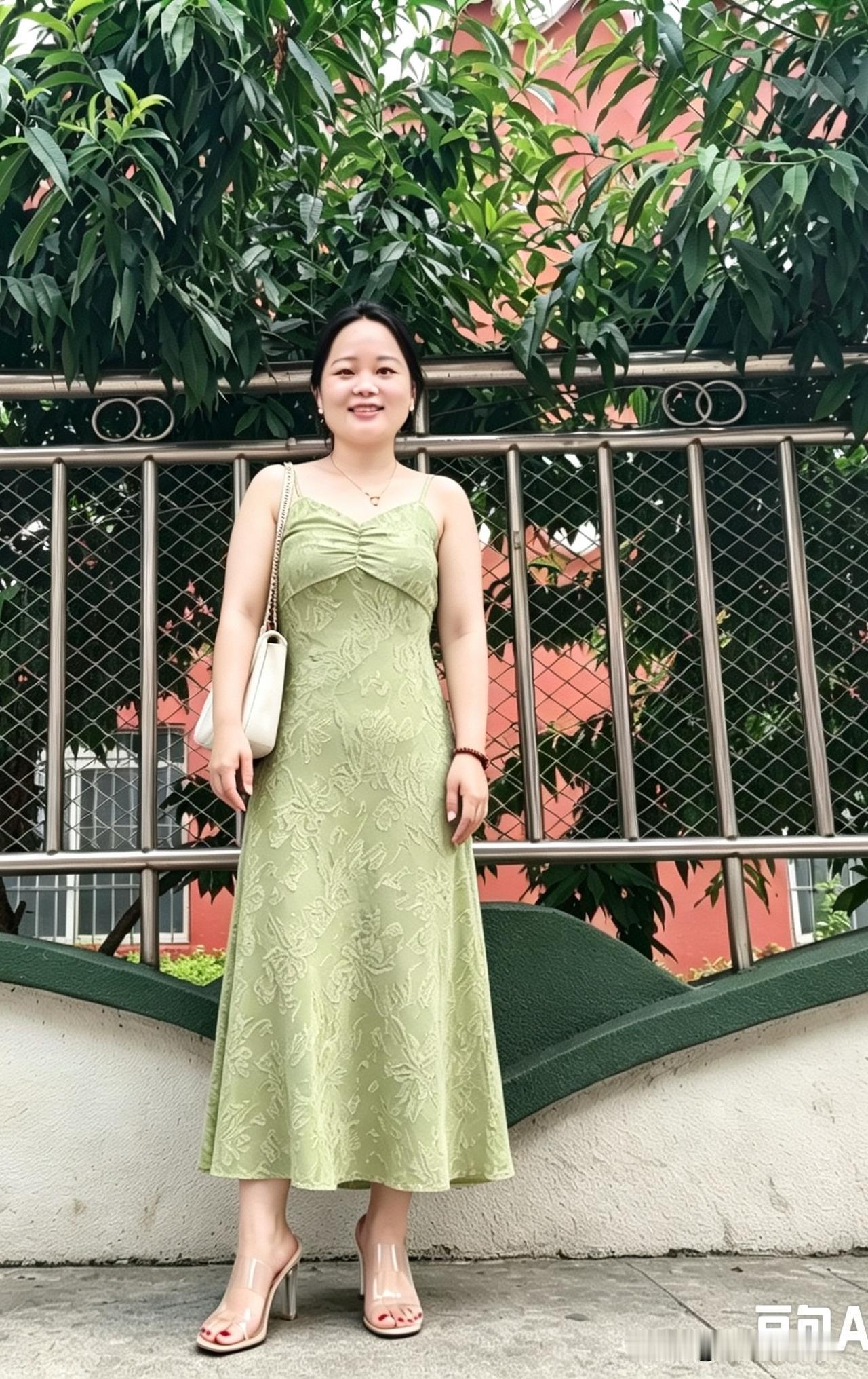 有些事说起来好笑，但事实确实发生了。
     买了条绿色吊带长裙，昨天打扮了一