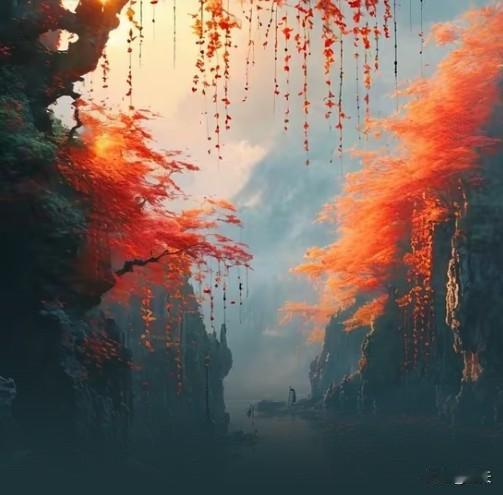 叠字续咏赤霞舟
 
赤霞垂涧作帘栊，
日透层林万点红。
一叶轻舟波上卧，
悠悠渔