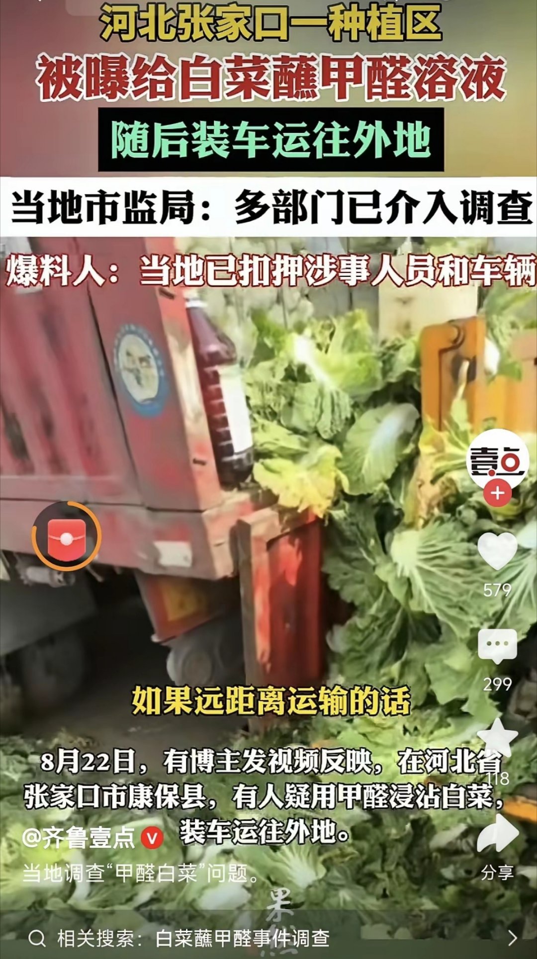 继今年的杨梅泡药水后，大白菜几乎又走了杨梅的老路，这些人为了自己的私利，去牺牲千