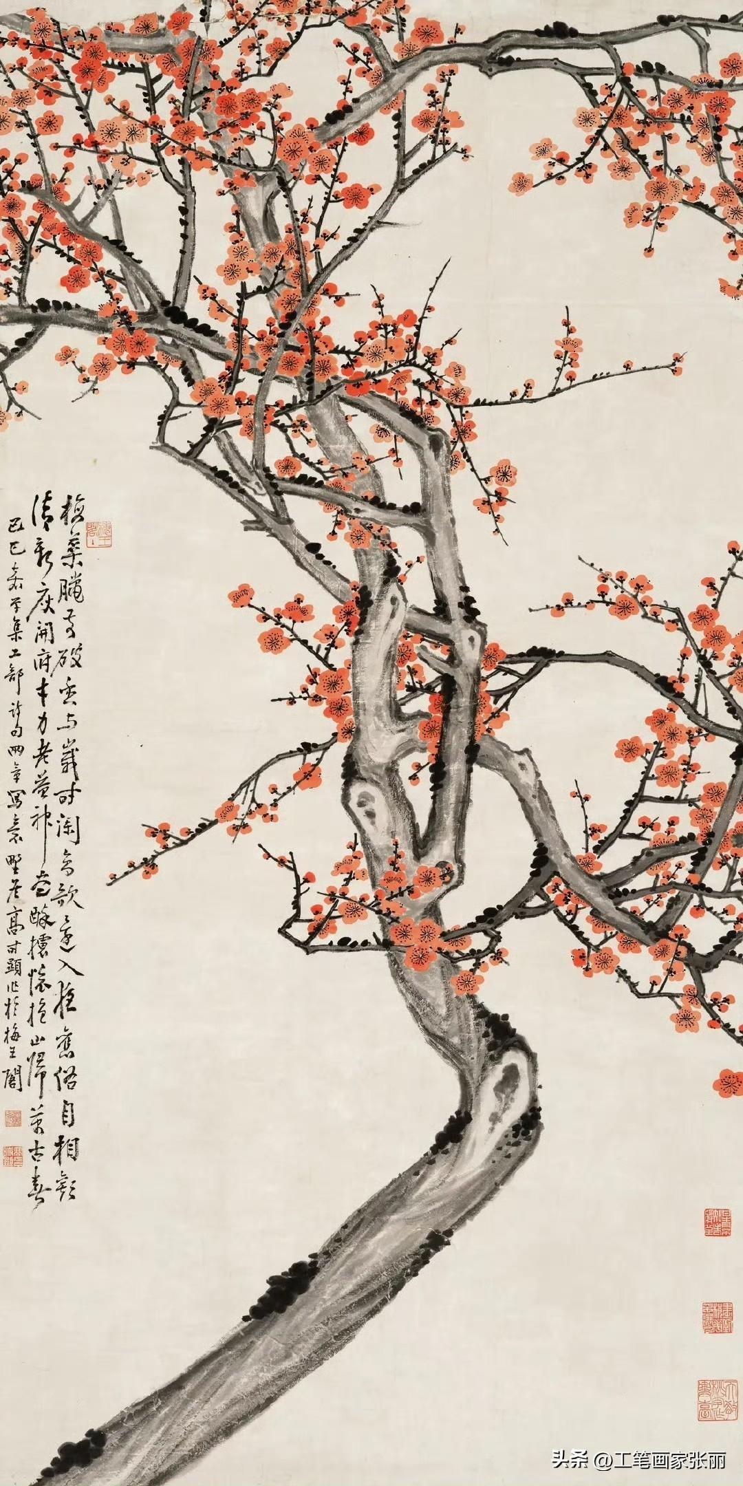 《万古春》是高野侯的作品，为设色纸本立轴，创作于1929年（己巳年）。画作尺寸为