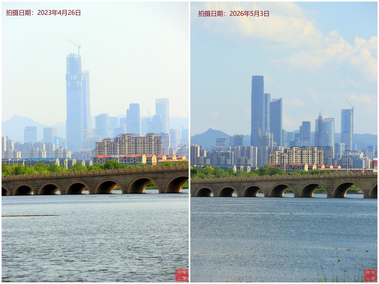 济南CBD三年对比！
华山湖拍摄角度，由楼友“宋老师儿”提供。