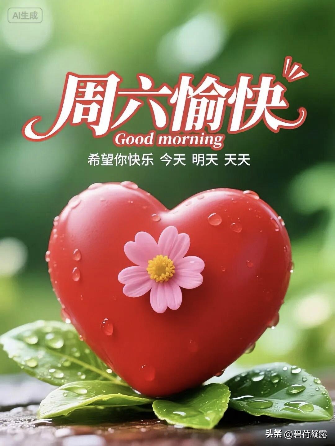 问候大家早安，周六愉快！
让微笑拉开清晨的序幕，让快乐迎接东方的日出，让平安伴随