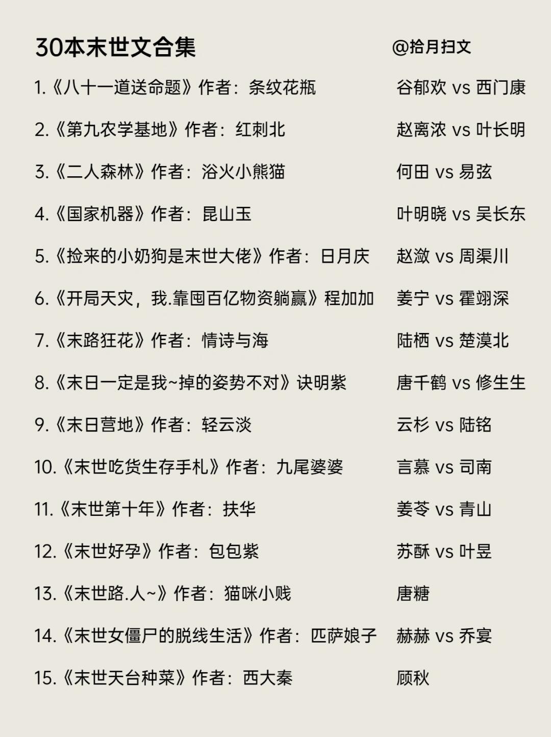啊啊！30本巨经典末世文合集‼️强强囤货