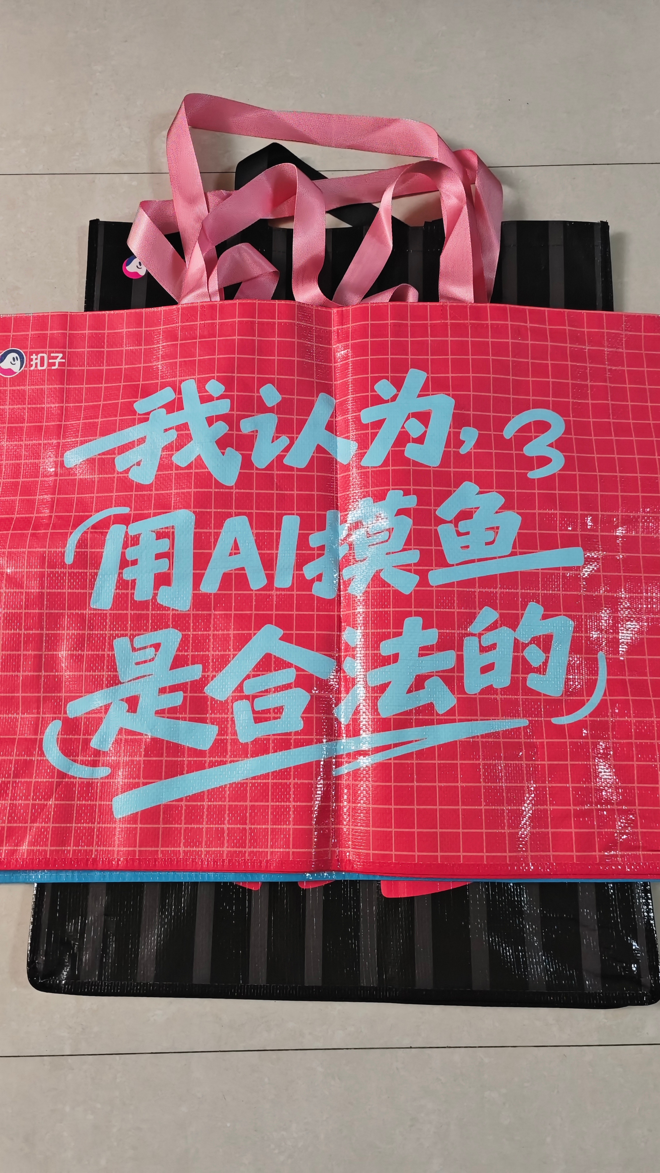 收到扣子的小礼品，你们觉得这个包创意如何？AI摸鱼是合法的！扣子扣子Agent摸