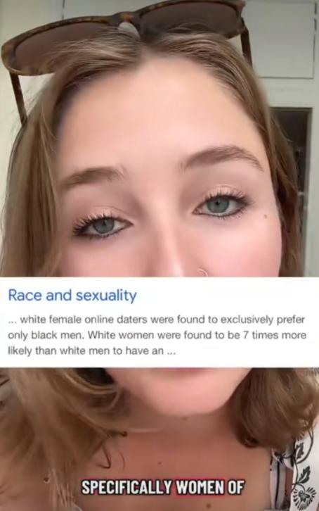 美国白人女子抱怨她与白人男性约会时，对方总问她是否交往过黑人，这让她感到被冒犯。