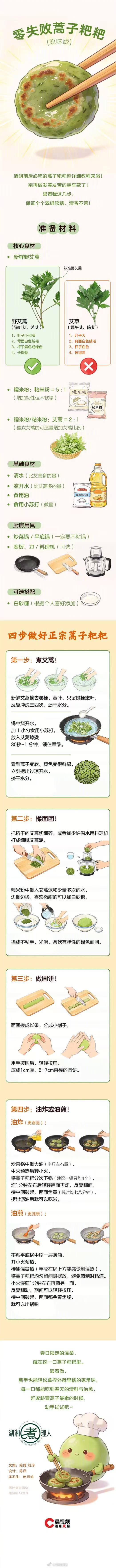 #我有我的春天# 别叫青团！这才是正宗蒿子粑粑，艾蒿艾草别再搞混｜精细化长图教程