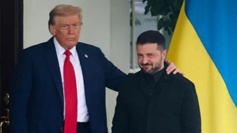 美乌高层会晤的这张照片，恰如其分表达了两个国家“非比寻常”的关系。

特朗普的高