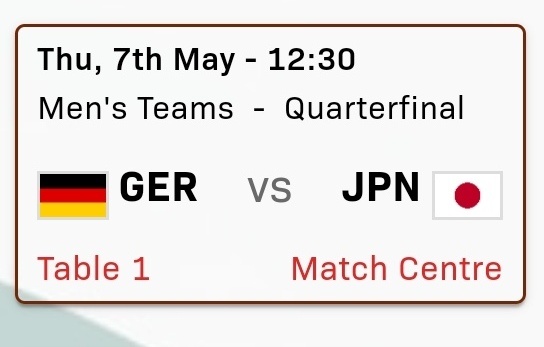 张本智和张本智和2026年伦敦世乒赛赛程 ▶️男子团体QF🇯🇵日本 VS 德