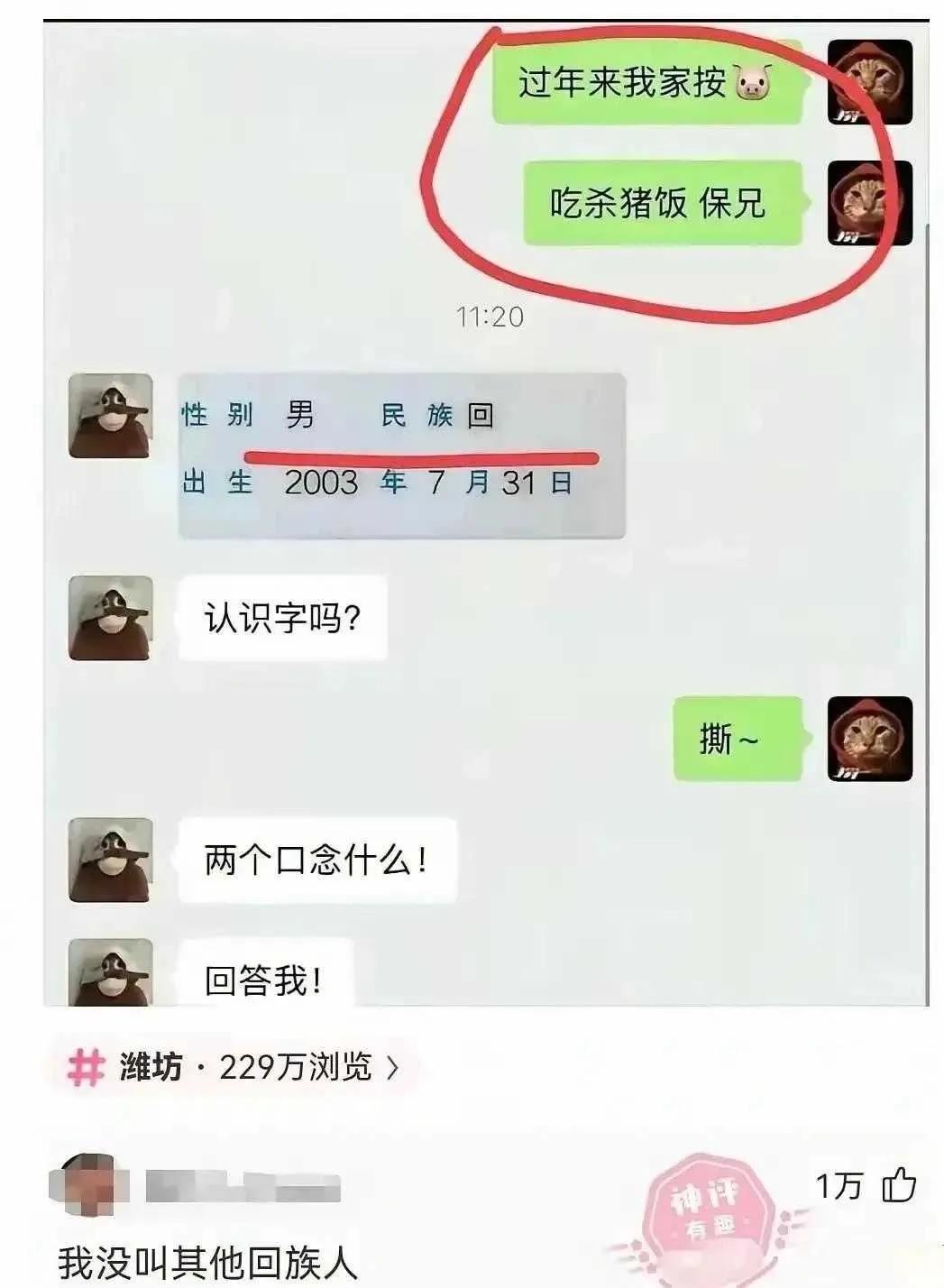 我就叫了你一个回族人