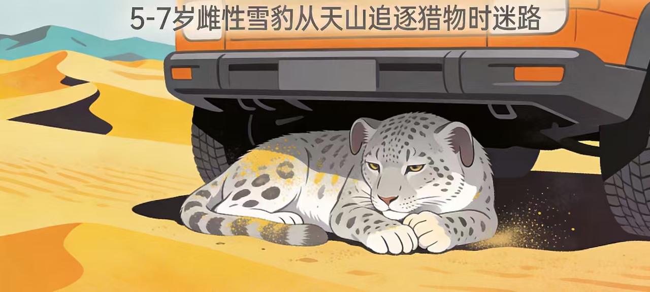 沙漠惊现“雪山之王”！雪豹误入库木塔格，警方联合救助后移交
一只本该栖息在雪山之