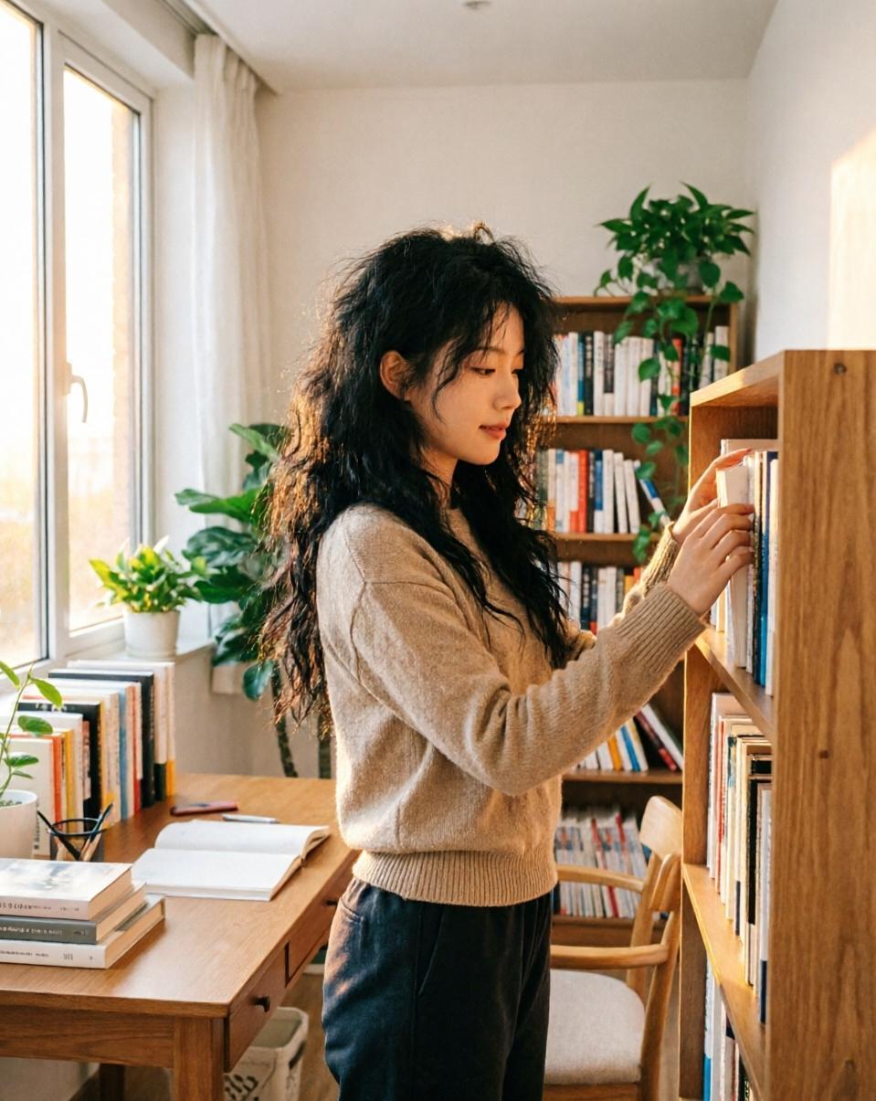 晨光里整理书桌，旧书页沙沙响，阳光落在钢笔上。原来治愈，是让生活回归有序的小仪式