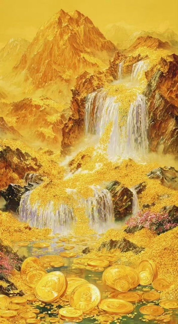 金山耀日，流水生财，礼赞金水图，你的钱袋子鼓鼓囊囊！ ​ ​​​