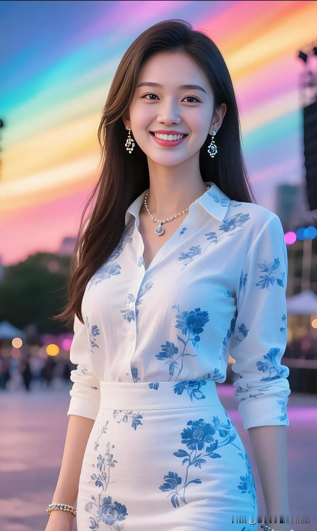 发现美晚霞漫天，青花映笑颜，温柔了人间岁月。