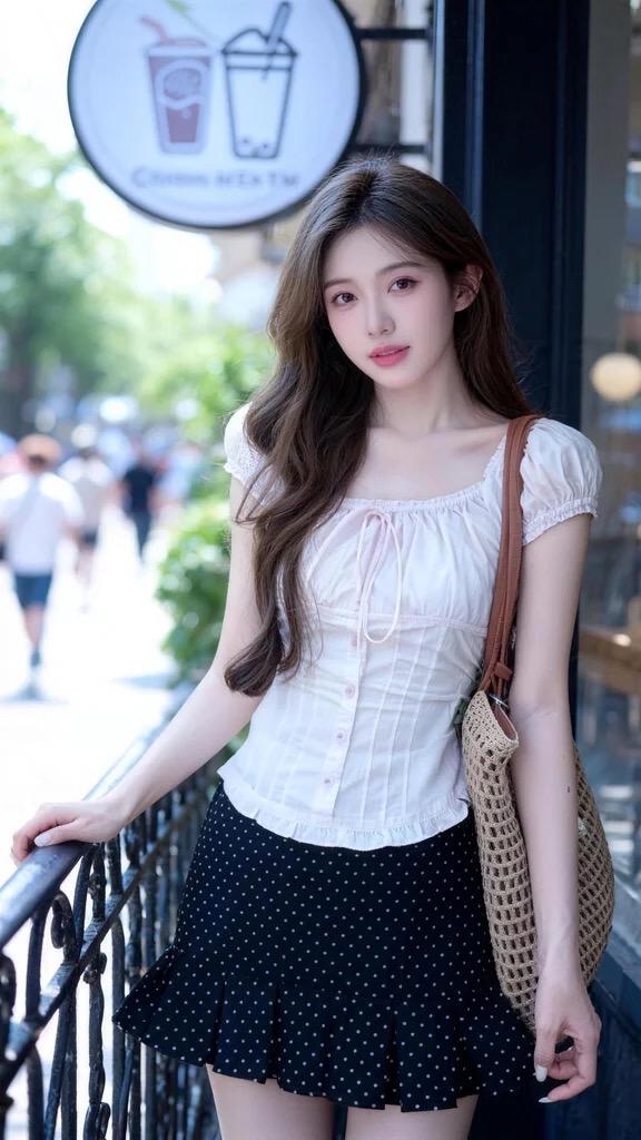 白色波点裙 超美的甜妹穿搭分享 夏日打卡穿搭 粉色格子裙穿搭 夏季穿搭少女感夏日