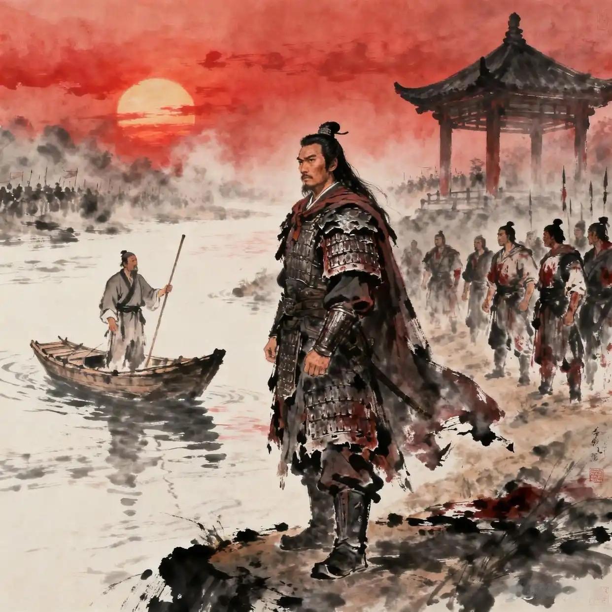 项羽宁死不肯渡乌江，从来不是懦弱避战。当年他率八千江东子弟渡江西进，如今无一人随