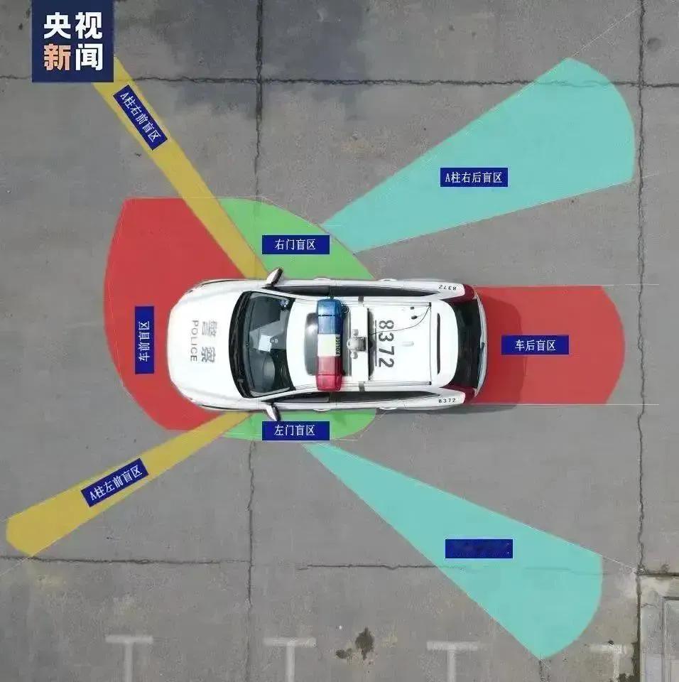 一辆SUV在静止状态下的盲区