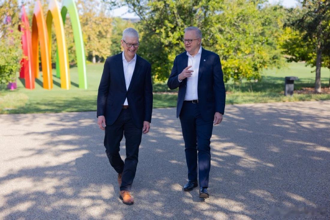 澳大利亚总理Anthony Albanese表示，Apple执行主席Tim Co
