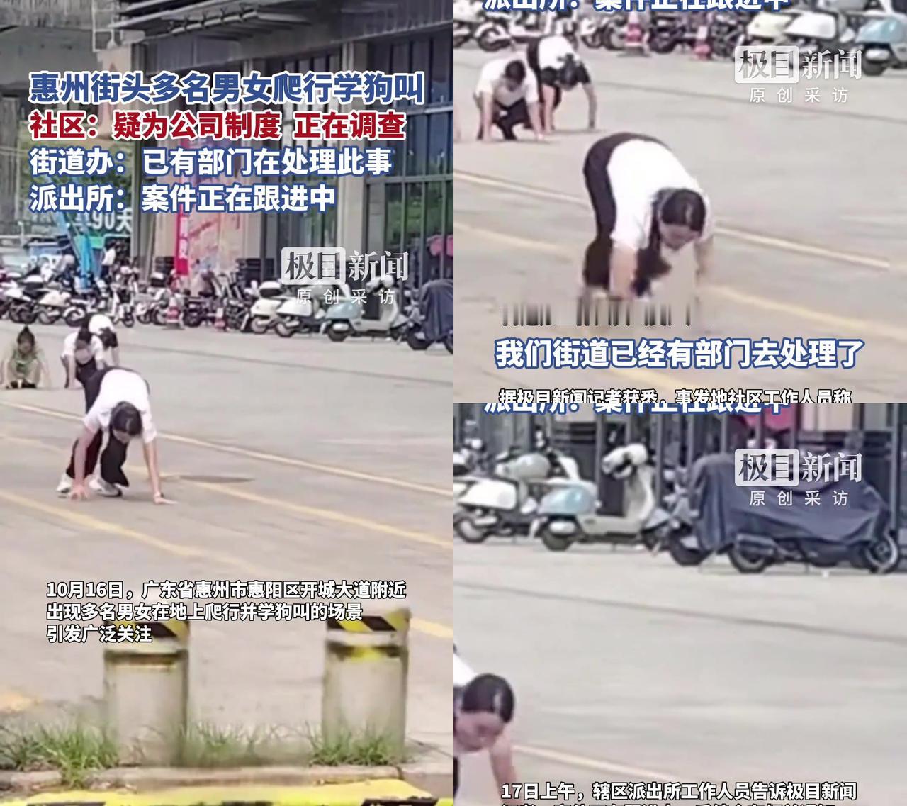 惠州街头这幕，我看视频手都抖！

10月16号，惠阳开城大道上，一群男女趴在