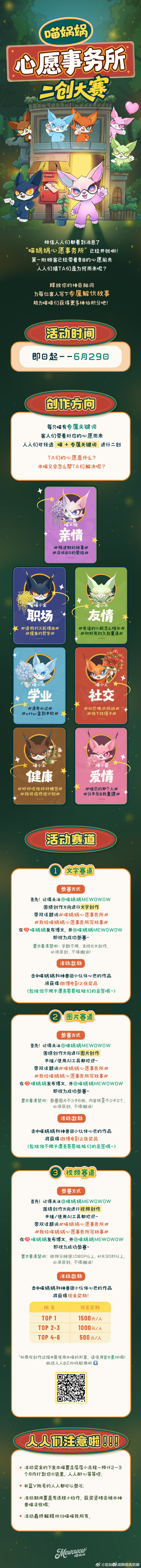 我给喵娲娲心愿事务所写故事 喵娲娲心愿事务所心愿事务所开张咯！都来帮喵喵续写故事