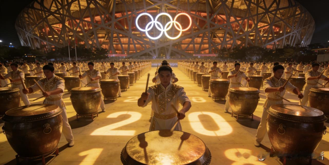 大气、震撼、文化底蕴拉满，
从击缶、画卷到活字印刷、烟花脚印，
每一幕都是东方美