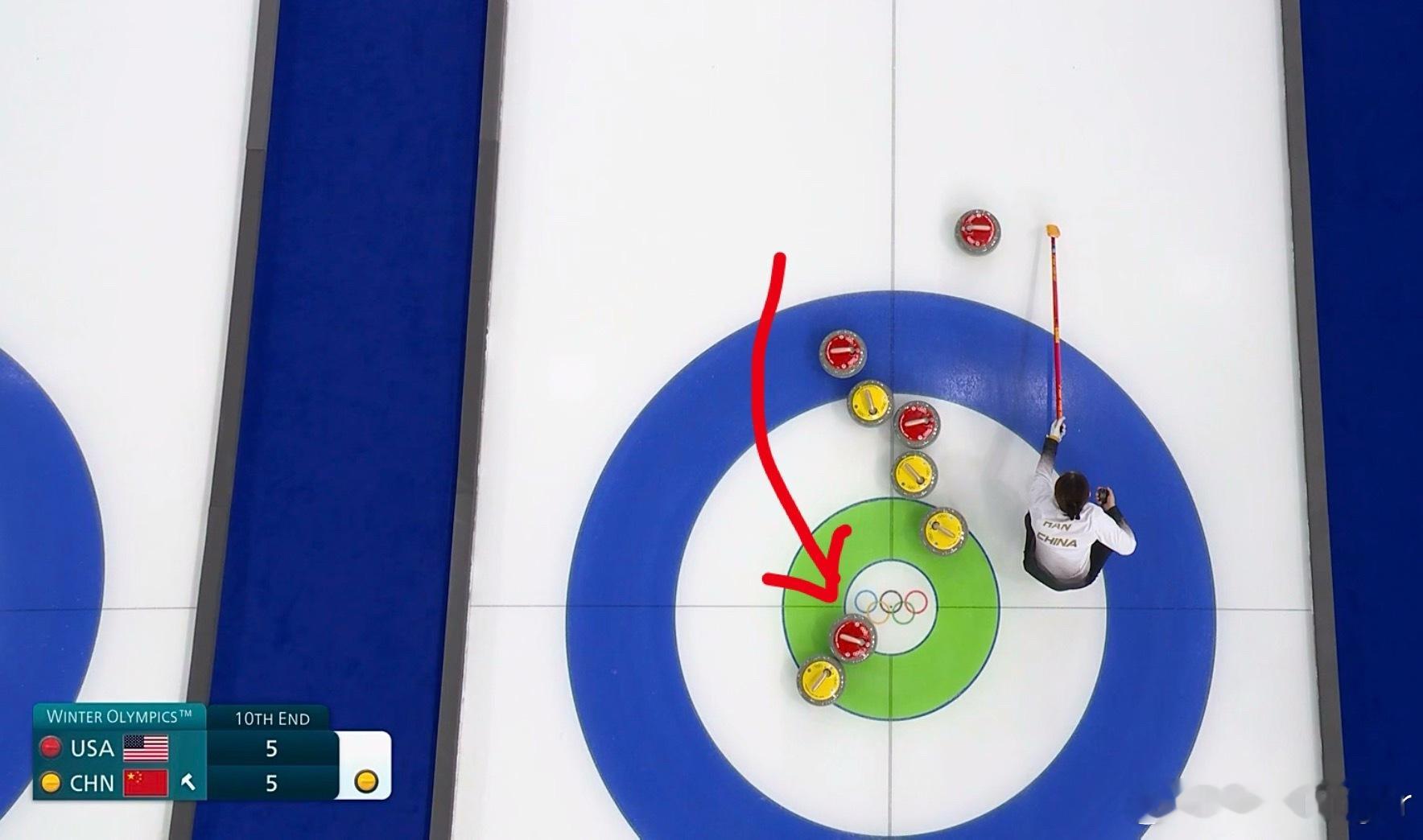 纯不懂的观众想问一下，最后一个球为什么不能这么打？中国冰壶女队vs美国2026年