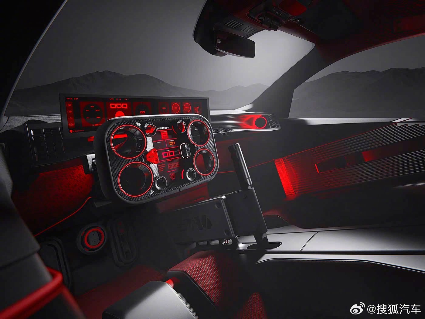 【标致E-T16概念车官图 未来感十足！】该车型致敬经典车型205 T16，采用
